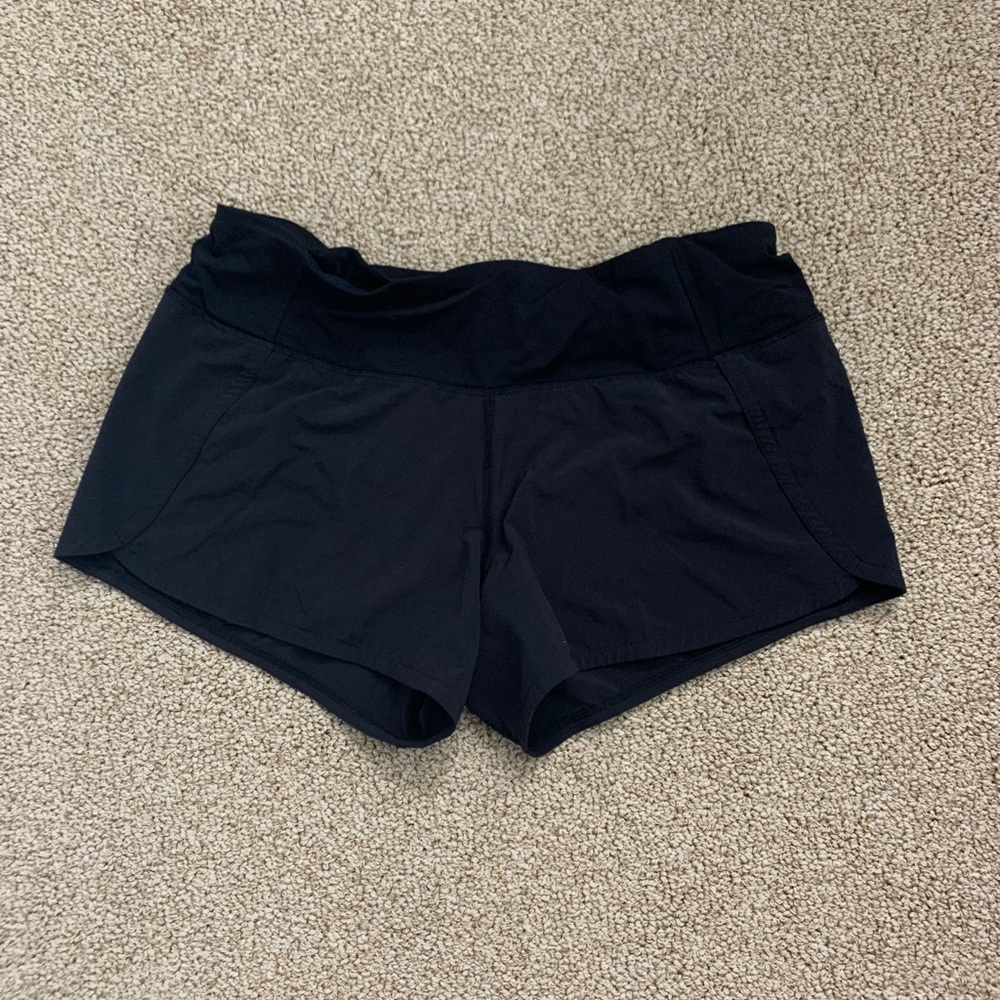 Black lulu running shorts